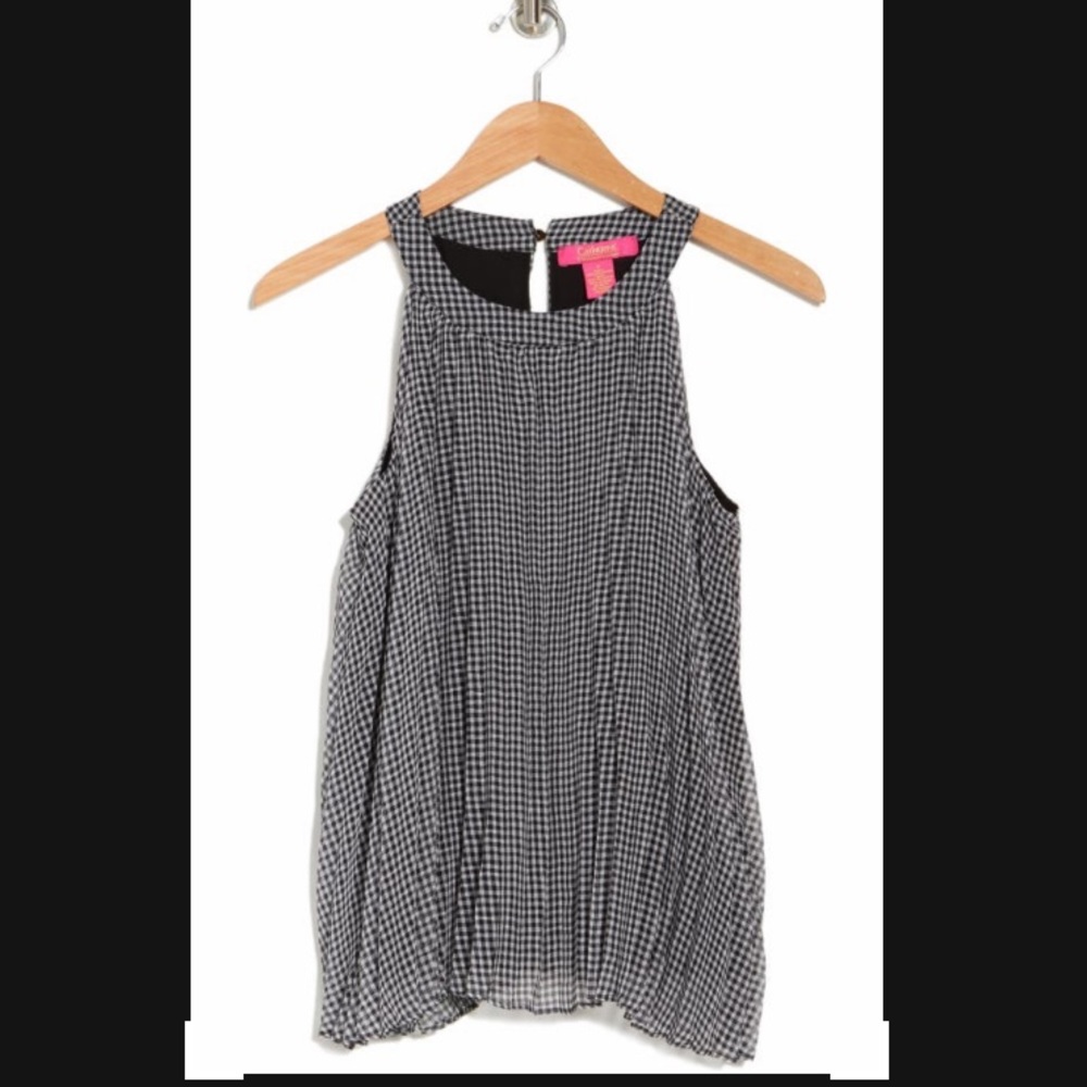 NWT ACCORDIAN PLEAT HALTER TANK CATHERINE CATHERINE MALANDRINO - Sz L